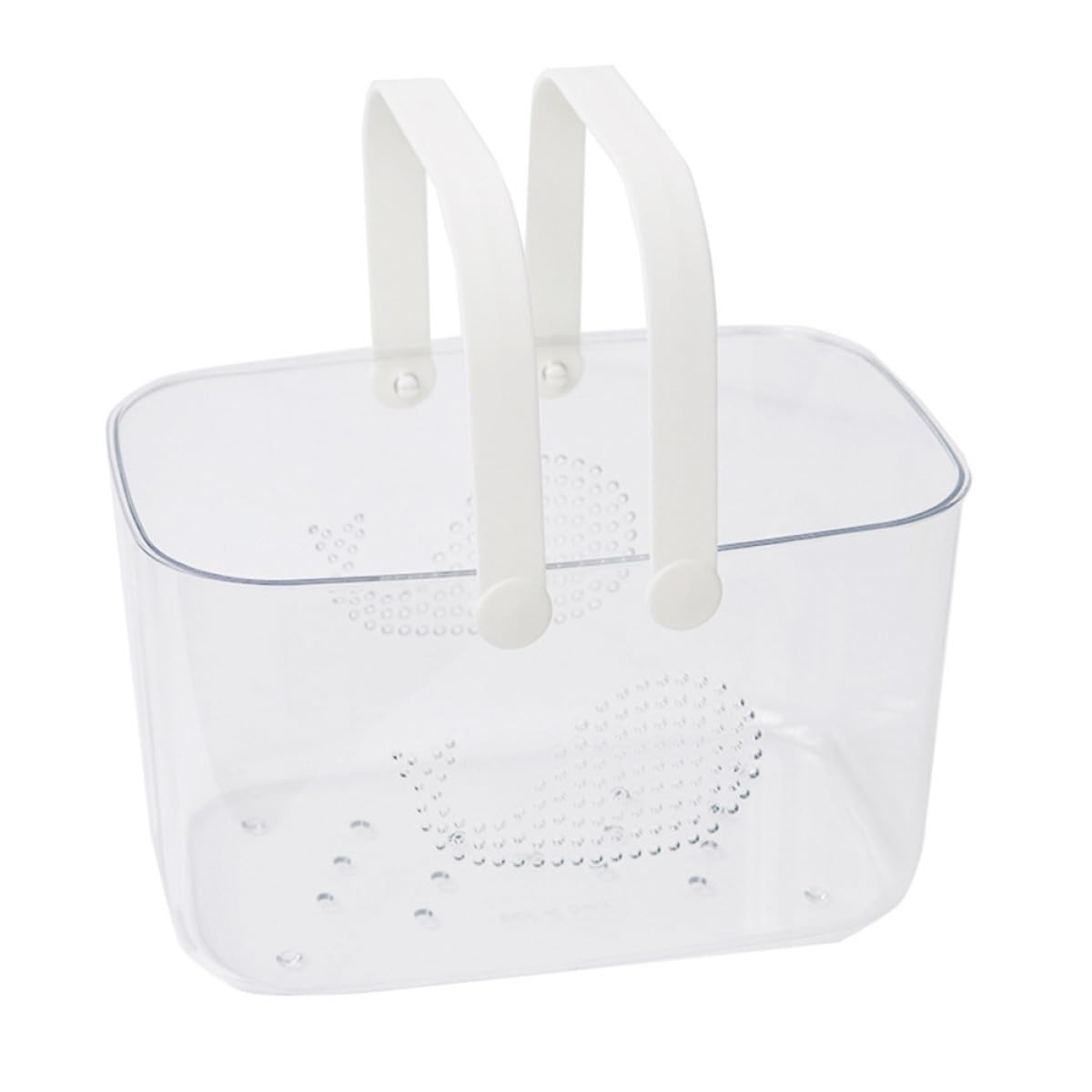 BESPORTBLE Plastic Bathroom Organizer Basket with Handle Transparent Whale Design Large Capacity Storage Caddy for Shower Kitchen Bedroom