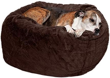 Furhaven Soft & Cozy Dog Bed for Large/Medium Dogs, Refillable w/...