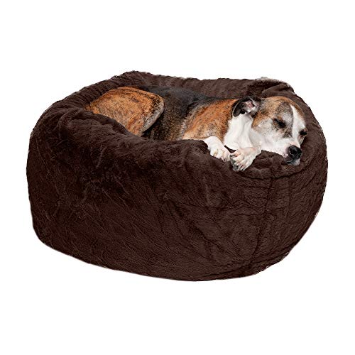 Furhaven Soft & Cozy Dog Bed for Large/Medium Dogs, Refillable w/ Removable Washable Cover & Liner...