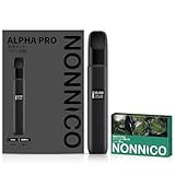 NONNICO Alpha Pro 電子タバコ vape ベイプシーシャ RELX POD対応可能 使い捨てポッド4個付き RELX本体互換可 禁煙グッズ パワー調節付き ディスプレイ搭載 充電式 Type-C充電 ニコチン タール無し ブラック本体【メンソール】