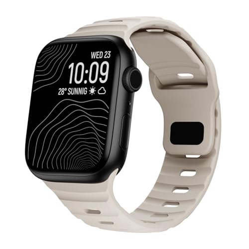 Soft Silicone Waterproof Strap Compatible with Apple Watch Ultra Band 49mm 46mm 45mm 44mm 42mm 41mm 40mm 38mm,Men Women Sport Bands for iWatch Series 10 9 8 7 6 5 4 3 2 1 SE Ultra