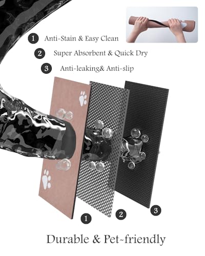 Image of Pet Feeding Mat-Absorbent Dog Mat for Food and Water Bowl-No Stains Quick Dry Water Dispenser Mat-Dog Accessories Pet Supplies-Bowl for Messy Drinkers（Dusty Pink,16 inchx24 inch