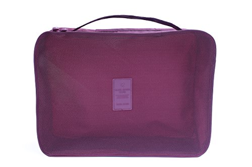 6 Sets Travel Organizers Packing Cubes Luggage Organizers Compression Pouches(Wine Red) #TOP5