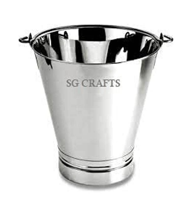 SG CRAFTS™ Stainless Steel Bucket Multipurpose | Non-Joint | Leak Proof | 100% Pure. (20 Liter)