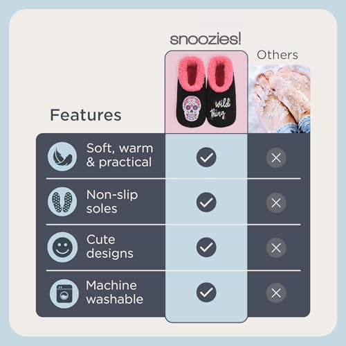 Image of Snoozies Slipper Socks -Funny Quote House Slippers for Women, Non-Slip Fuzzy