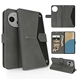 MIIFUBOO 対応 AQUOS sense10 ケース 手帳型 財布型 全面保護 耐衝撃 アクオス sense10 スマホケース カード収納 肌感レザー ラップホール付き 横置き機能付き マグネット内蔵 SH-53F SH-M33 携帯カバー 指紋防止 耐摩擦 ファッション ベルトマグネット,グレー