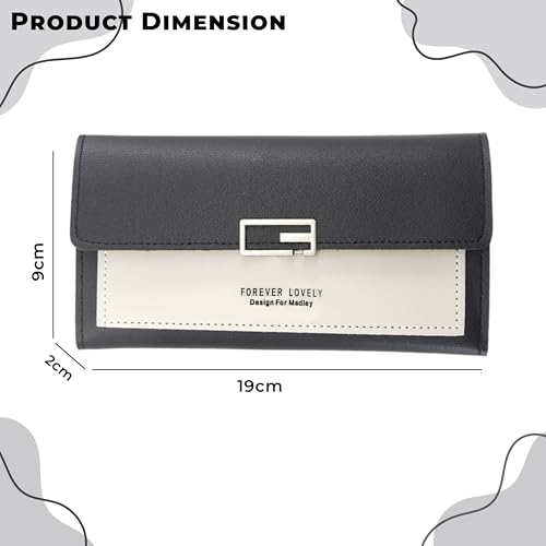 Image of Kraptick Women's Wallet -Stylish and Compact Purse Clutch Wallet for Women, Stylish Card Coin Holder, Debit Card Holder, Money Organizer and Travel Wallet for Women with 8 Slots (Black)