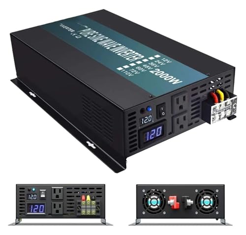Convertidor Corriente Inversor Potencia Onda Sinusoidal Pura Convertidores Inversores Solares 2000W 24V Y 220V Transformador Fuente Alimentación 12V/48V CC A 110V/120V/240V CA Convertidor(36V,240V_EUR