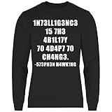 wowshirt Herren Sweatshirt Hawking Fähigkeitstest Ingenieur für Mathe-Lehrer Wissenschaftler IQ Genie Geek, Größe:XL, Farbe:Black