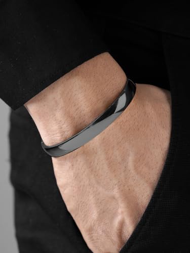 Image of SWASHAA Ethan Kada Oval Shape Stainless Steel Bracelet for Men