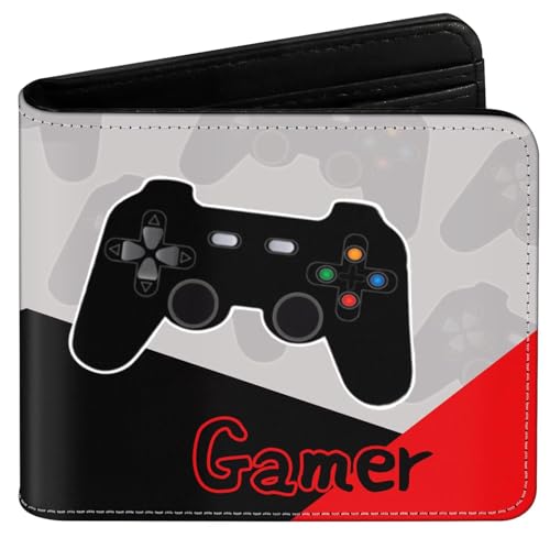 Image of EXXBYELI Gamer Gifts for Boys Wallet Gamepad Leather Wallets Credit Id Card Cash Holder Black Rfid Blocking Zipper Cute Cool Funny Aesthetic Gaming Wallets Gifts for Gamers Men Boys Teenager