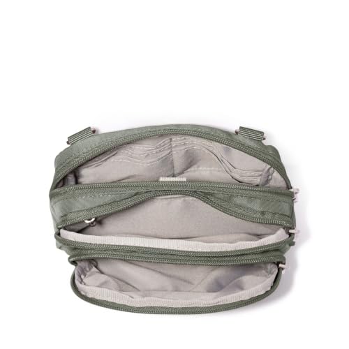 Image of Baggallini Triple Zip Small Crossbody Bag for Women - Lightweight Convertible Fanny Pack Belt Bag
