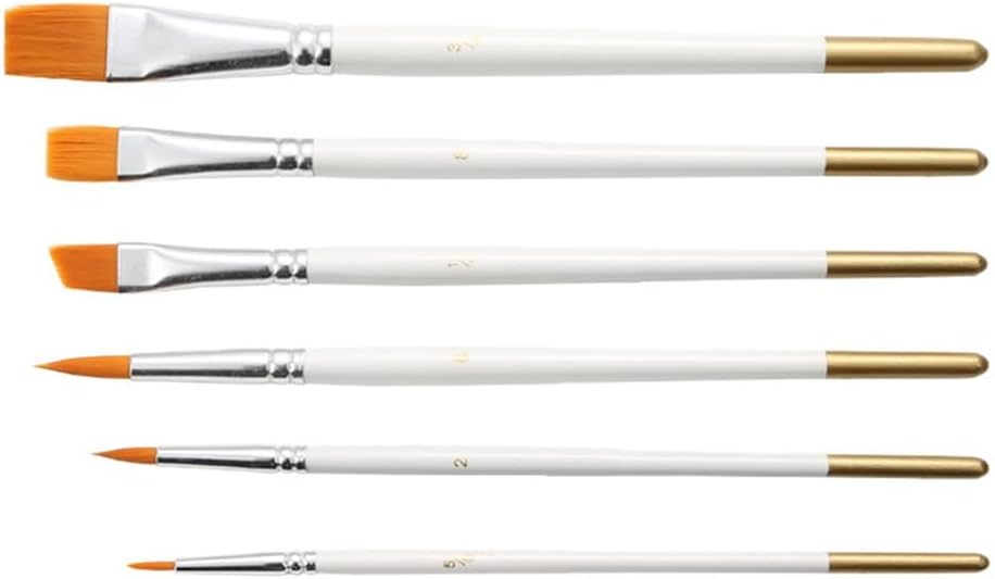 White Rod Hair Brushes Gouache Watercolour Drawing Outlining Art Oil Paintbrush Set