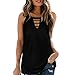 Zilosconcy Canotta da donna nera da donna, senza maniche, maglietta estiva da donna, bianca, estiva, casual, senza maniche, in tinta unita, Nero , XL