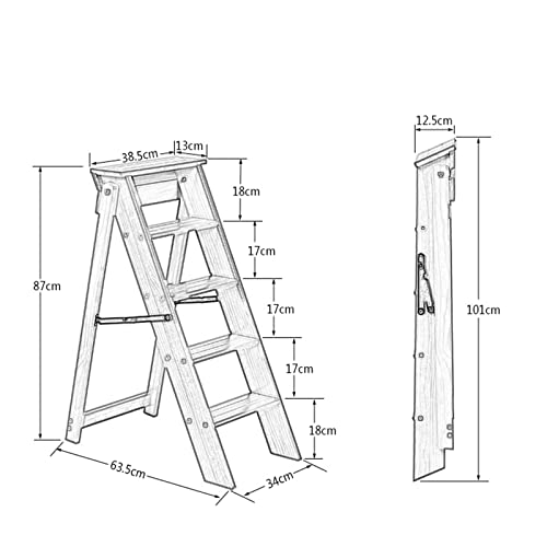 Estantería plegable blanca con escalera de madera multifuncional para cocina 3