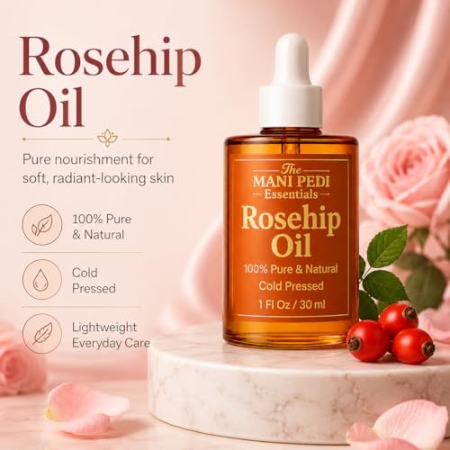 Image of TMPE Rosehip Seed Oil for Brighter, Smoother Skin |100% Pure & Cold Pressed Antioxidant Oil for Face, Hair, Skin & Nails | Hydrating, Lightweight & Fast Absorbing Moisturizer - 30ML