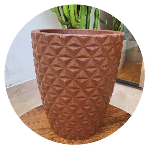 Kit 3 Vasos de Polietileno P/Plantas Decorativo Luxo Diamante Jardim Varanda Casa Jardim 3D Tamanhos