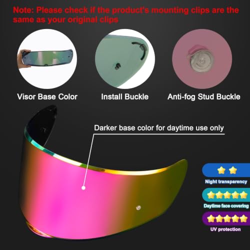 Image of PSLER Sedici Strada 2 Visor - Sedici Strada 2 and Strada 3 Face Shield Motorcycle Helmet visor Accessories Replacement for LS2 FT2 VECTOR Sedici Strada 2 Strada 3 FF801 FF397,Deep Rose Red