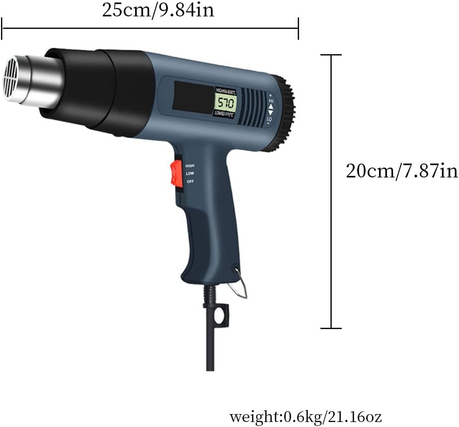 Magik 2500W Heat Gun Electric Hot Air Gun Dual Temperature LCD Display 4 Nozzles