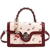 mcuvaec Kadınlar i&ccedil;in k&uuml;&ccedil;&uuml;k kiraz &ccedil;antaları y2k omuz &ccedil;antası, sevimli desenli crossbody &ccedil;anta, PU deri flap...