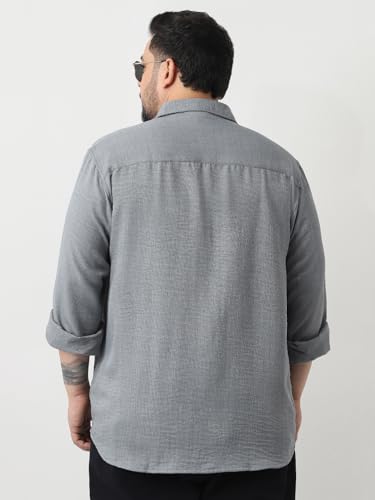 Image of Urbano Plus Men's Linen Blend Full Sleeve Relaxed Fit Casual Solid Shirt