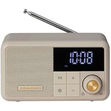 Crosley CR1121A-PB Cooper Retro AM / FM Radio ، سماعة بلوتوث محمولة مع إدخال Aux وشاشة LED ، حصاة