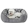 SIWA MARY Rectangle Dog Bed for Small Medium Dogs, Calming Dog Bed Small Size Dog, Orthopedic Dogs Sofa Bed, Washable Soft Calming Sleeping Soft Puppy Bed, Anti-Slip Bottom, Grey, S (20″x 19″x 6″)