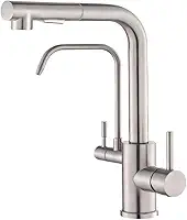 YESOP Torneira De Bancada Cozinha P/filtro Gourmet Pia Extensível Acabamento Escovado Cor Prateado