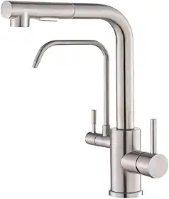 YESOP Torneira De Bancada Cozinha P/filtro Gourmet Pia Extensível Acabamento Escovado Cor Prateado