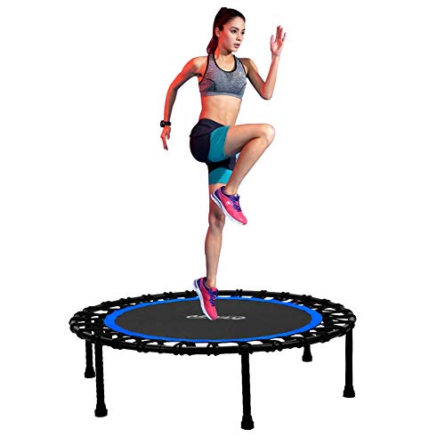 Newan 40" Silent Mini Trampoline Fitness Trampoline Bungee Rebounder Jumping Cardio Trainer Workout for Adults (Max. Load 330lbs) (Renewed)