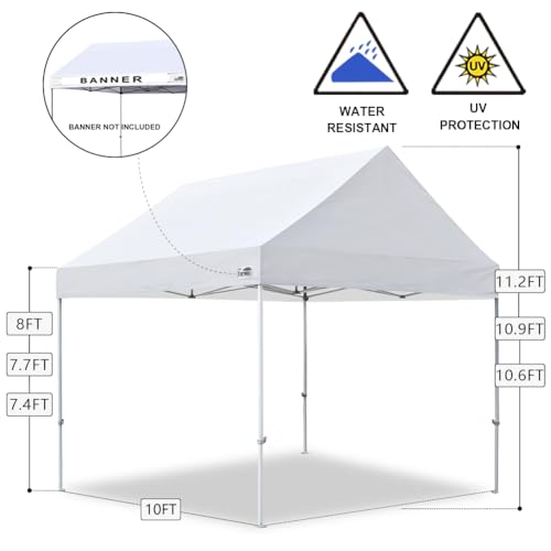 image for Eurmax USA Patented 10x10 Pop Up Canopy Tent Party Tent Commercial Ins