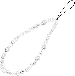 Beaded Bracelet Strap, Pearl Charm Wrist Strap,Anti-Lost Cute Phone Chain, Mobile Accessories for Girls Women