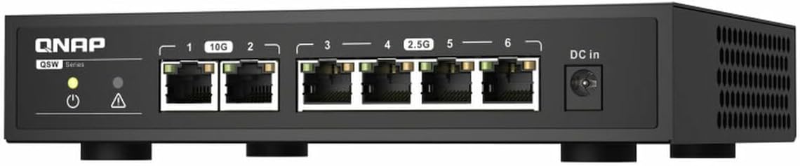 A plug & play switch featuring 10GbE and 2.5GbE connectivity, suited for SOHO and professionals (QSW-2104-2T)