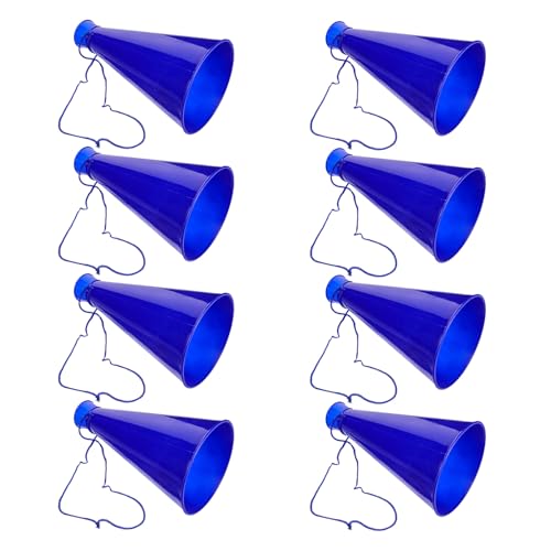 Healifty 8 Trombe ad Aria Portatili in Plastica Blu per Tifo Sportivo Rumorista da Football e Accessori per Festa Corni per Applausi e Supporto Squadra Durante Eventi e Partite