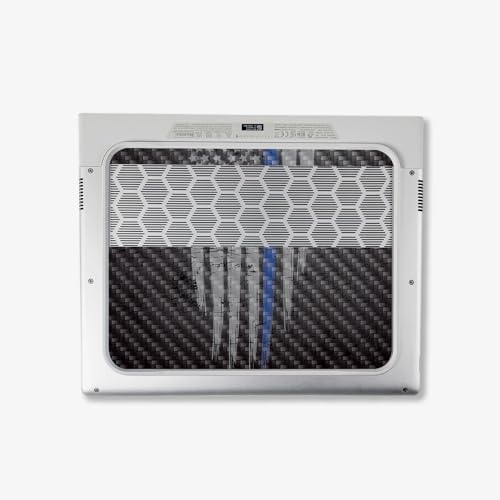 Image of MightySkins Carbon Fiber Skin Compatible With Alienware X14 R2 (2023) Full Wrap Kit - Thin Blue Line | Protective Durable Textured Carbon Fiber Finish | Easy To Apply & Change Styles | Made in the USA
