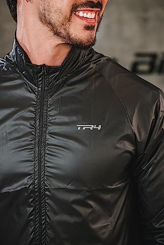 Jaqueta Corta Vento Masculina Impermeável Ziper Total Casaco Esportivo (Preto, GG)