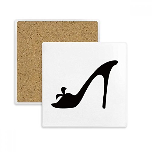 Coaster dessous de verre absorbant en pierre avec motif fleur noir - 2