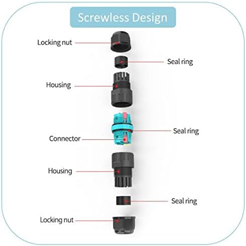 Screwless Waterproof IP68 Junction Box - Quick Fixing Cable Connector for Outdoor External use, 0.5mm2(22AWG) to 2.5mm2(14AWG) Wire Range Power Cord Electric Wire, 4 pin or 5 pins Cables (Pack of 4)