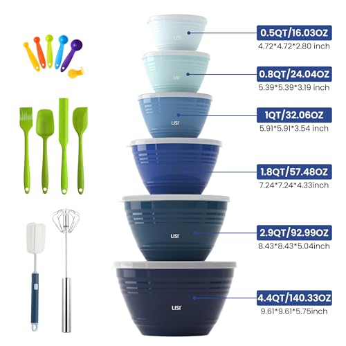 Set de 6 tazones para mezclar con tapas LISI miniatura 3