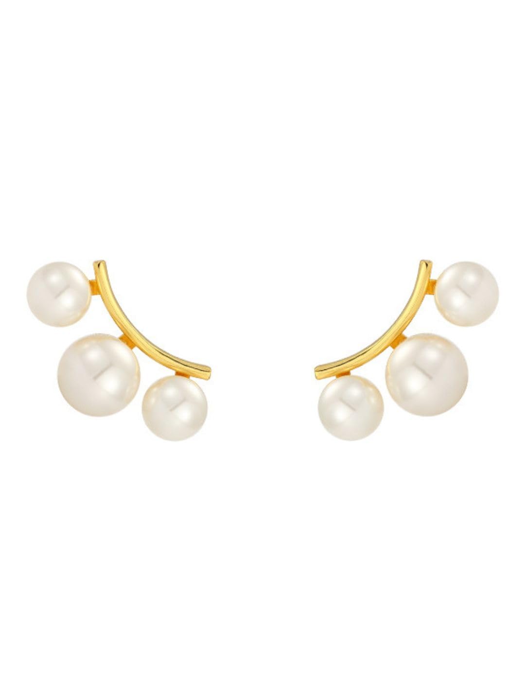 Tipsy Closet Western Korean Earrings Everyday Wear for Office College Stainless Steel Earring Set Anti-Tarnish Tops Latest & Stylish Tops Gold Earrings For Women and Girls (Triple Pearl Stud) (B0DD6XNCS8) Amazon Price History, Amazon Price Tracker