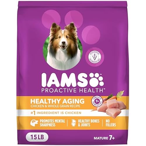 IAMS Proactive Health Healthy Aging Dry Dog Food, Chicken, 15 lb