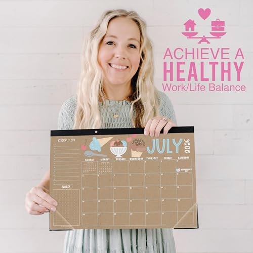Image of Hadley Designs Large Teacher Desk Calendar 2026-2027 - Desktop Calendar 2026, 18-Month Academic Desk Calendars for School, Home & Office, Cute Classroom Must Haves, Back to School Teacher Gifts