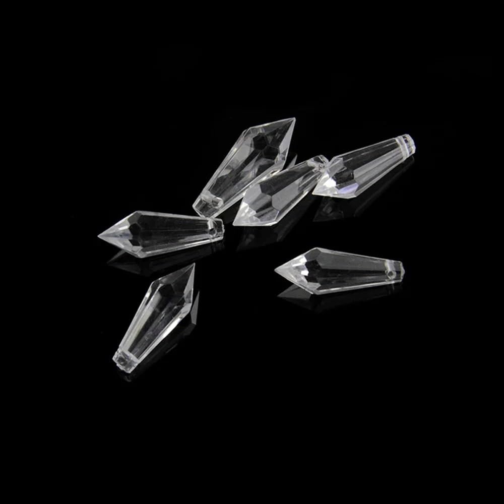 Hängekristalle Prismen 73MM 50PCS Acryl Kunststoff Kronleuchter Anhänger Eiszapfen U-Tropfen Prisma Anhänger for Dekor Hängekristalle Kristalle für Dekoration