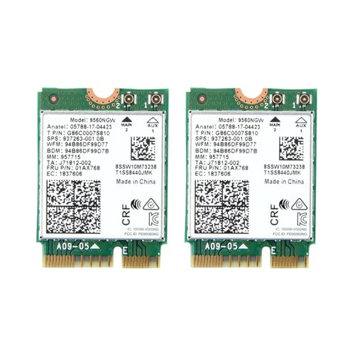 ISTOVO 2X 9560NGW Tarjeta WiFi 1730Mbps Inalámbrico AC 9560 Banda Dual 2.4G+5G Bluetooth 5.0 802.11Ac M.2 CNVI Adaptador Inalámbrico 9560NGW