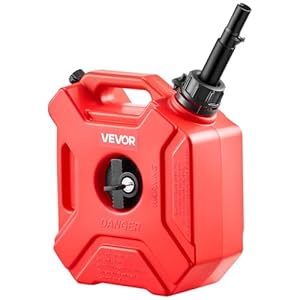 VEVOR Kraftstoffkanister 5 L, Benzinkanister mit Ausguss & verschließbarer Halterung, max. Durchflussrate 15 L/min, Flüssigkeitsbehälter für die meisten Autos, Motorräder, ATVs & UTVs, rot