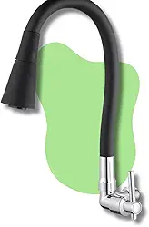 Torneira Gourmet Flexível de Parede para Cozinha – 2 Jatos (Arejato e Jato Forte) – Mangueira Flexível – Cor Preta Premium