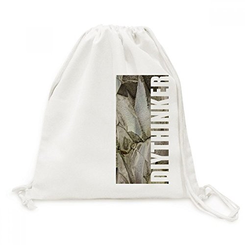 Toile Drawstring Backpack avec motif pierre colorée pour vos sorties et loisirs