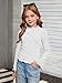 BesserBay Kids Autumn Mock Neck Long Bell Sleeve Ribbed Knit Shirts Y2k Inspired Casual Fashion White Tops 11-12 Years