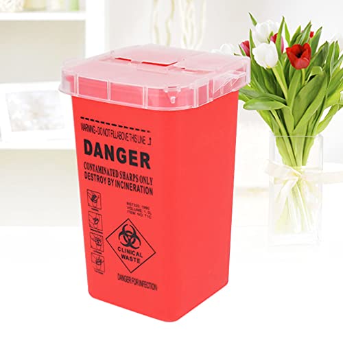Hemoton Sharps Container For Home Use And Professional Biohazard Waste Containers Needle Disposal Containers Biohazard Needle And Syringe Disposal Tattoo Supplies And Equipment #TOP2