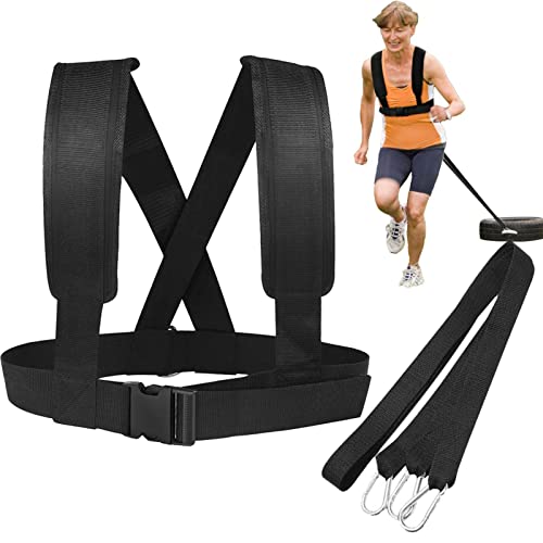 Steadybombb Imbracatura per Tirare la Slitta,Imbracatura da Slitta Professionale Imbracatura da Traino per Pneumatici Allenamento di Resistenza | Peso Slitta Allenamento Allenamento Cinghie